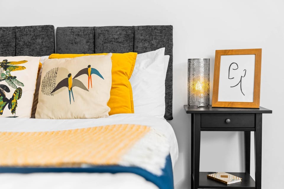 Bed, Decorative detail, Bedroom