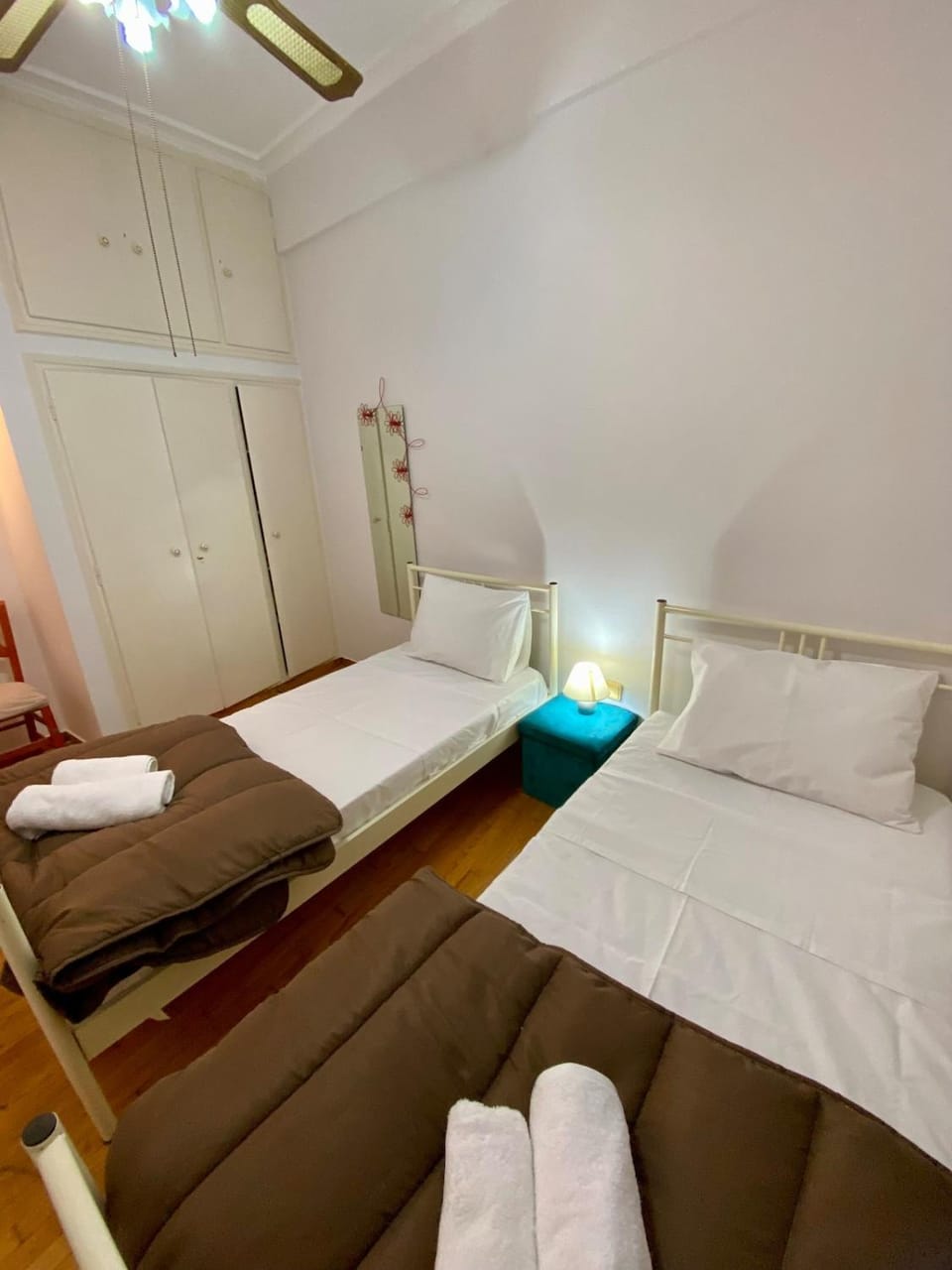 Bed, Photo of the whole room, Seating area, Bedroom, towels, wardrobe, air conditioner