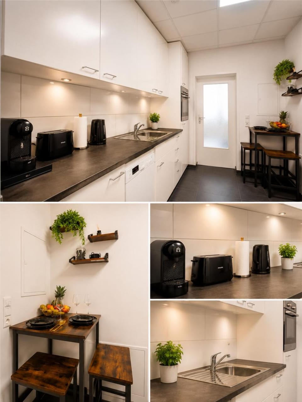 Kitchen or kitchenette, oven, stove, toaster