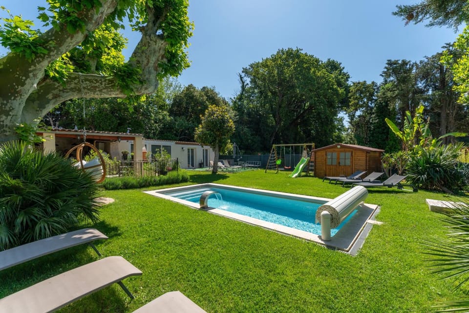 Property building, Living room, Swimming pool