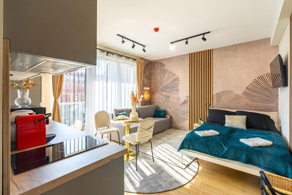 Bed, Coffee/tea facilities, Living room, kitchen