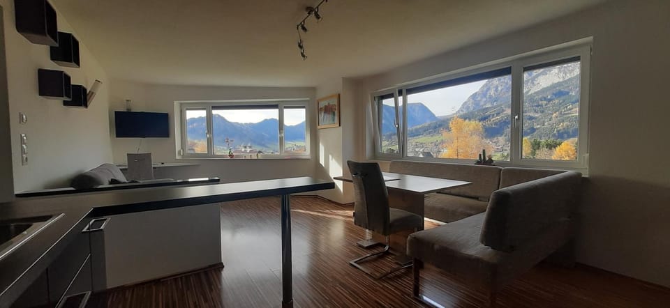Natural landscape, Living room, Seating area, Mountain view