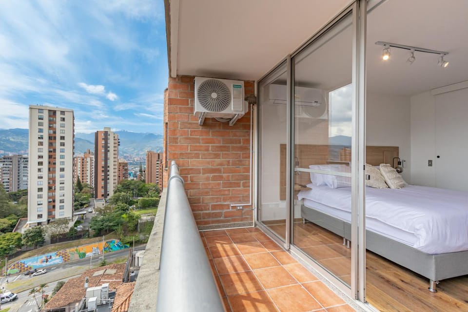 Day, View (from property/room), Bedroom, City view, air conditioner