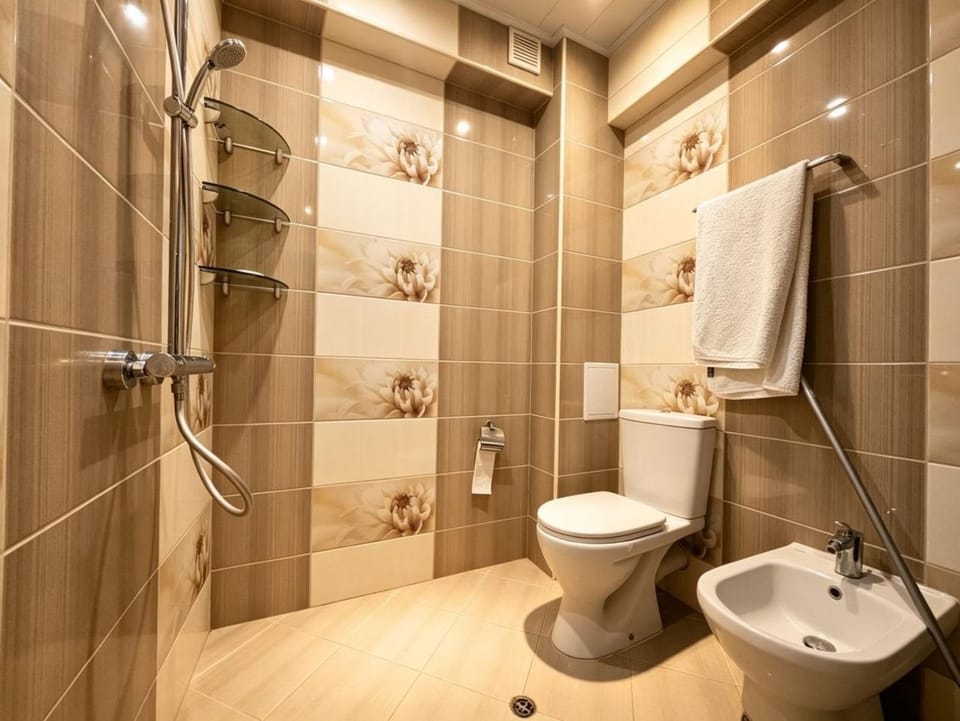 Shower, Toilet, Bathroom, bidet, towels