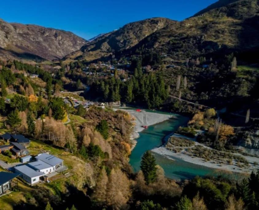 Nearby landmark, Day, Natural landscape, Bird's eye view, Mountain view, River view