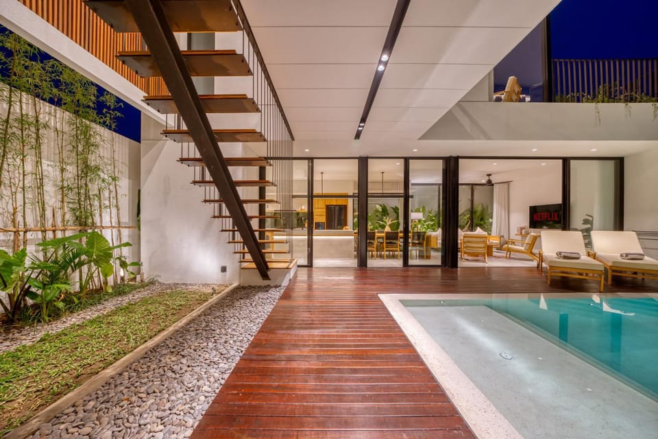 Luxury Industrial-Style 2BR Villa Kirma Near the Beach Villa in North Kuta
