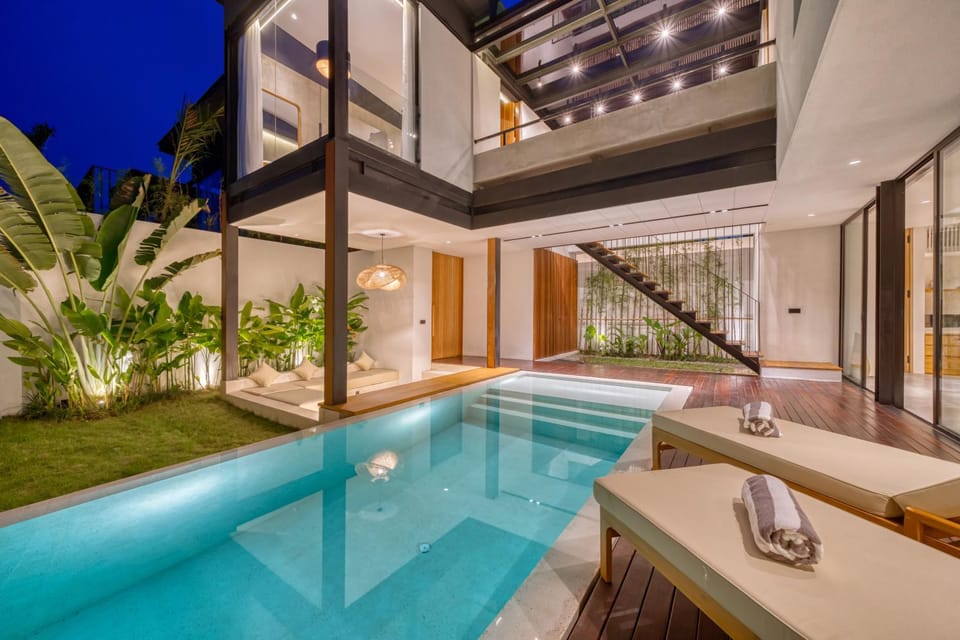 Luxury Industrial-Style 2BR Villa Kirma Near the Beach Villa in North Kuta