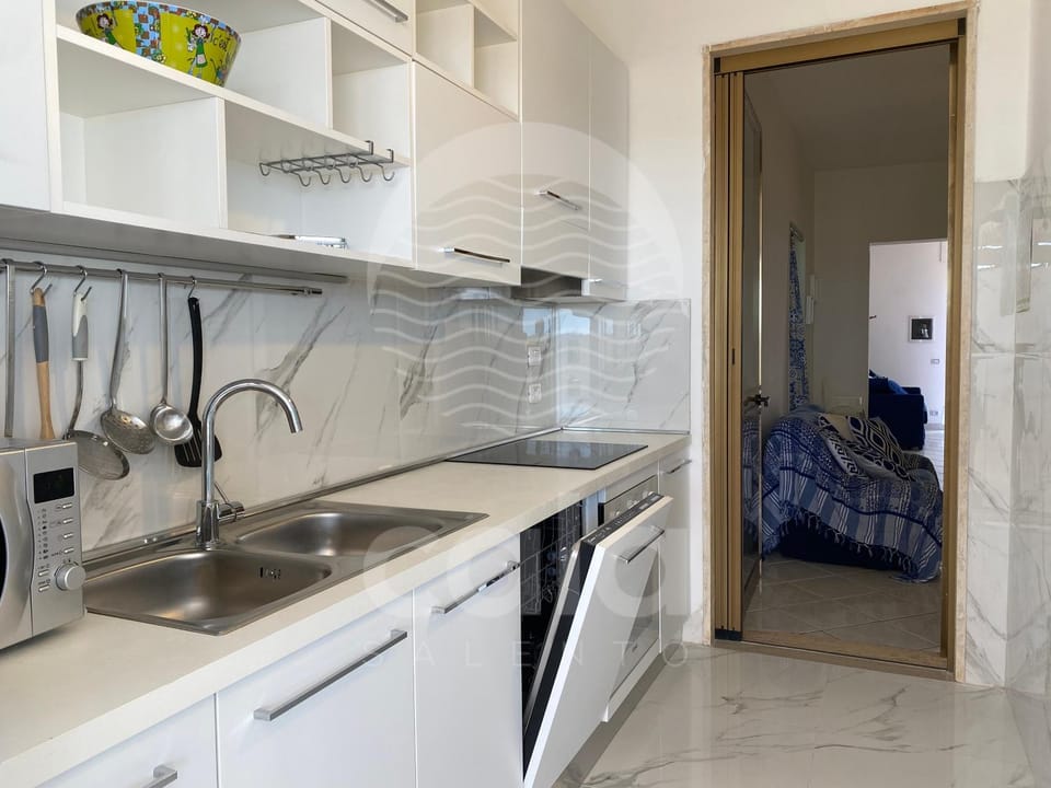 Kitchen or kitchenette, dishwasher, stove