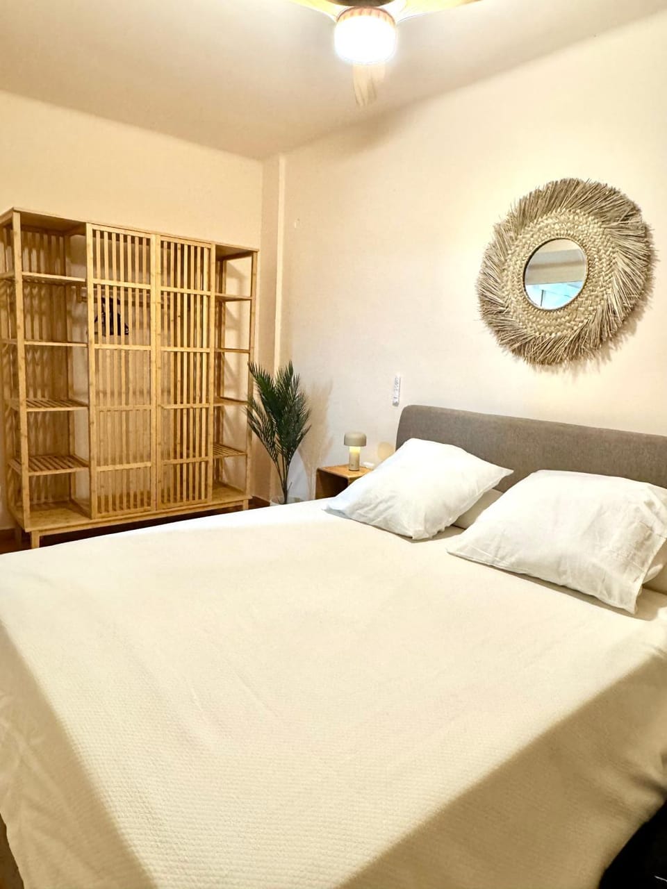 Bed, Photo of the whole room, Bedroom, flat iron, wardrobe