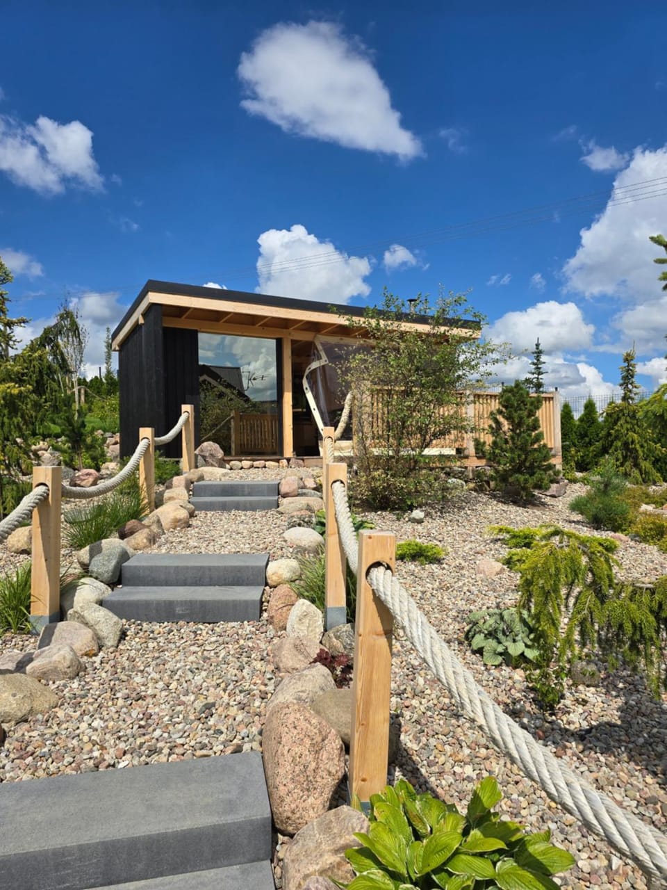 Property building, Natural landscape, Garden, Sauna, Garden view