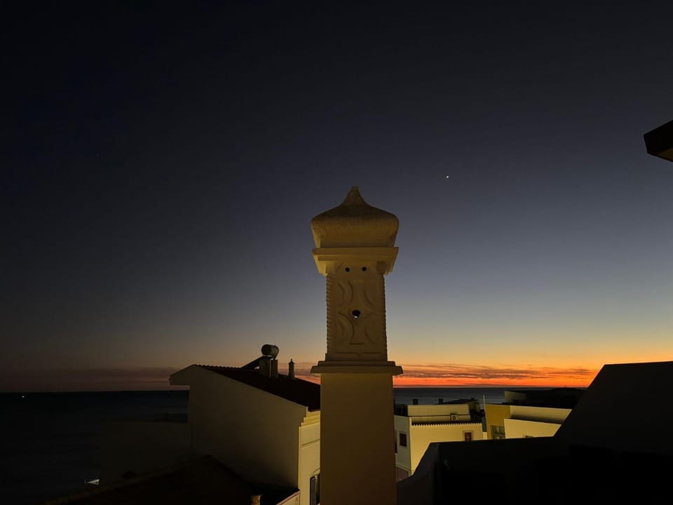 Night, Sea view, Sunset