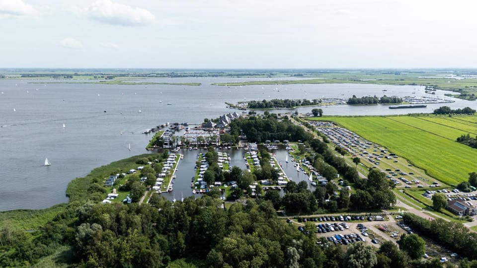 Spacious Water Apartment with Terrace & BBQ Garden in Offingawier Apartment in Friesland, Netherlands