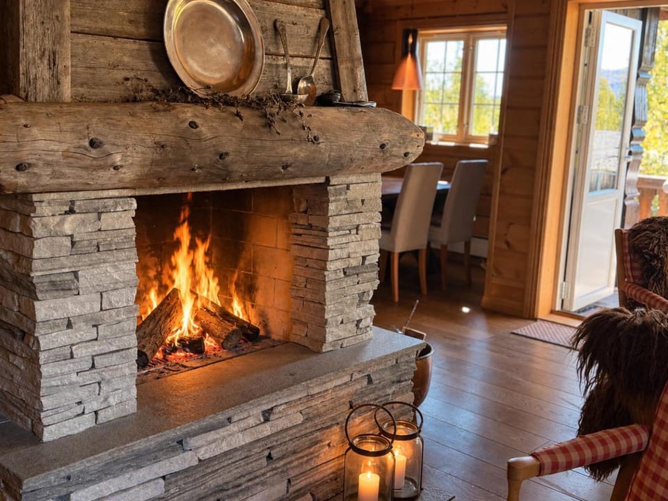 Living room, fireplace