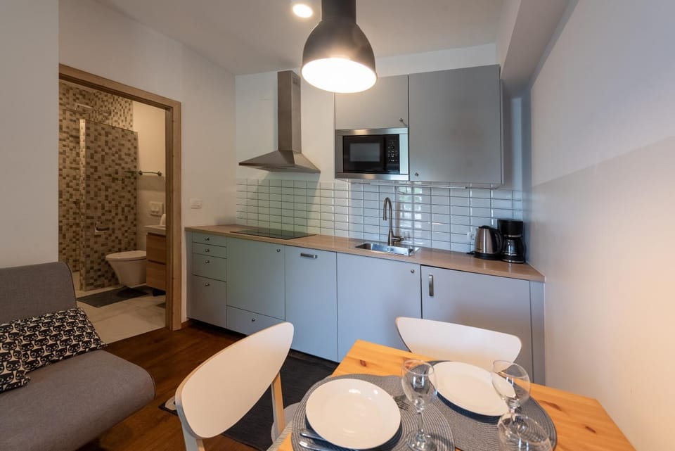 Kitchen or kitchenette, Living room, Dining area