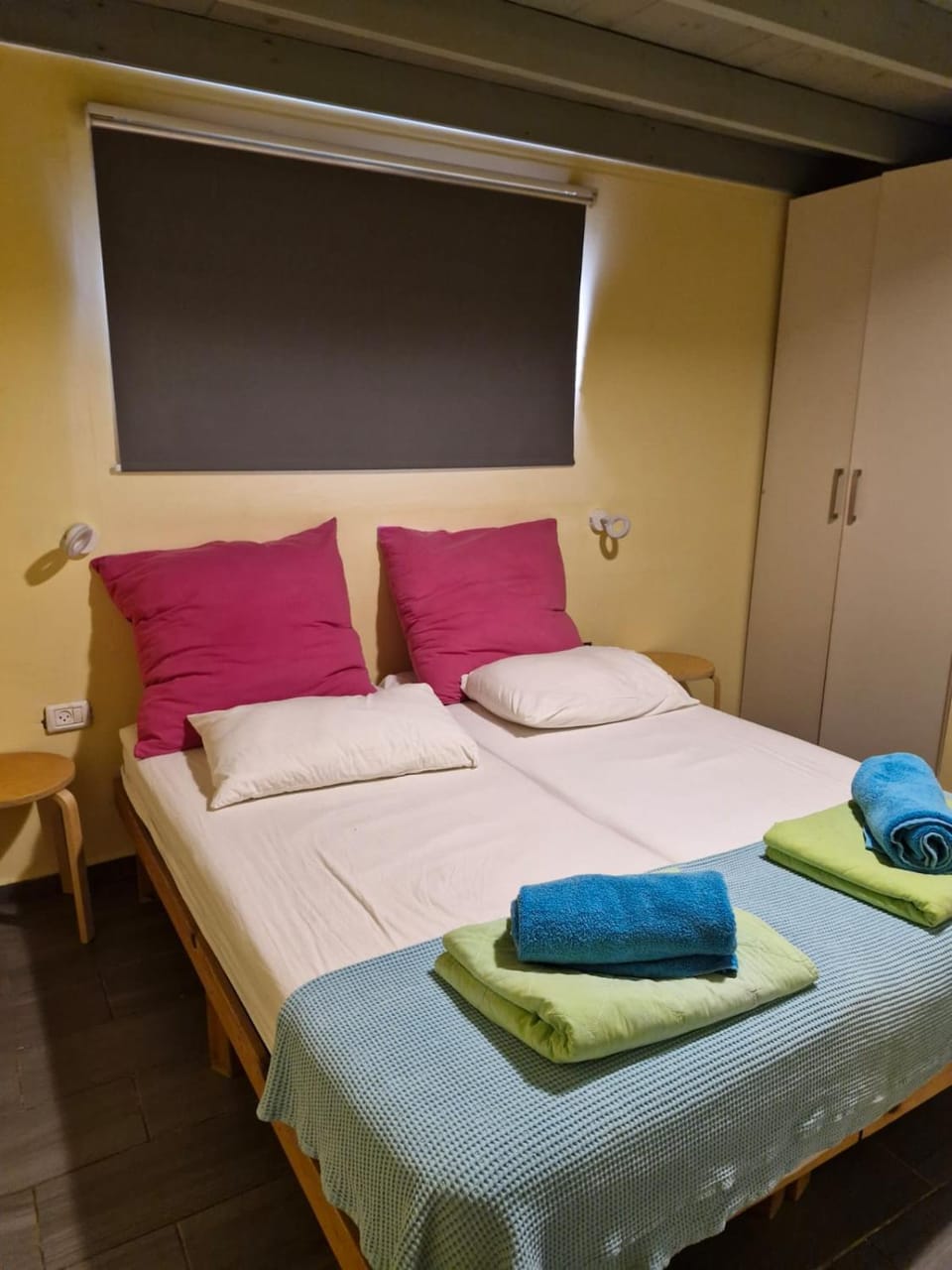 Bed, Photo of the whole room, Bedroom, towels, wardrobe