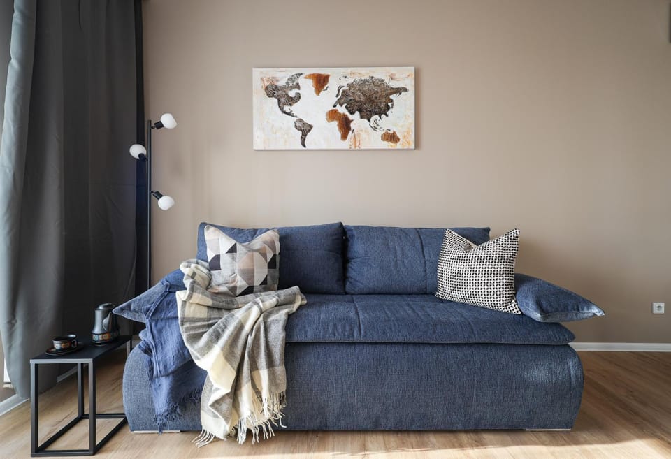 Bed, Living room, Seating area, Bedroom