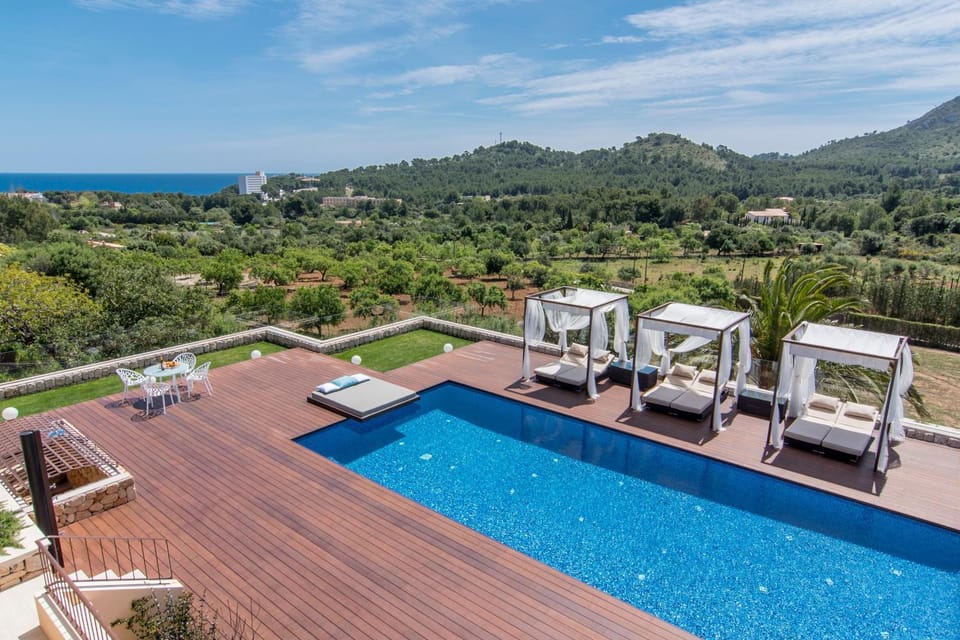 Property building, Living room, Swimming pool