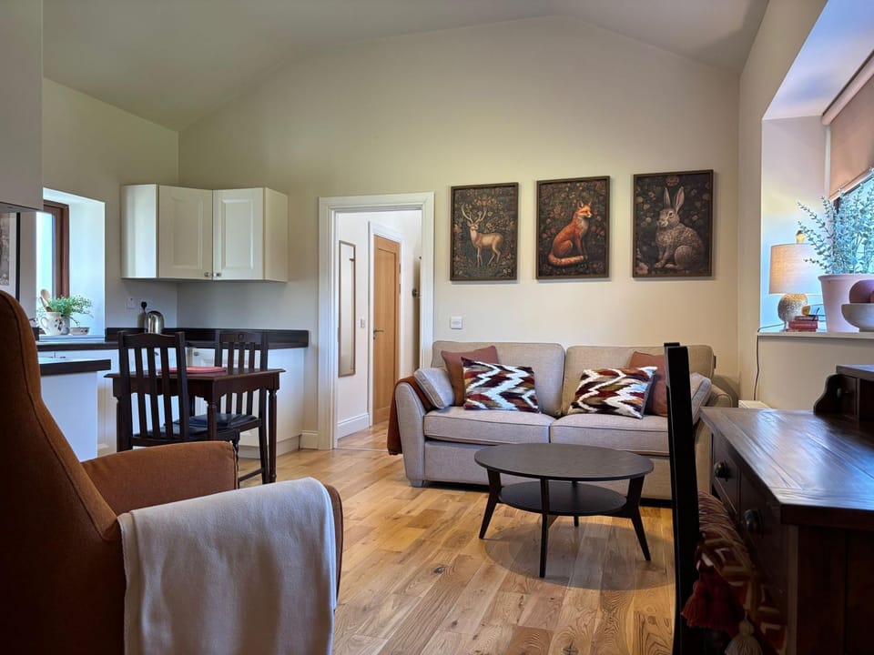 Kitchen or kitchenette, Living room, Seating area