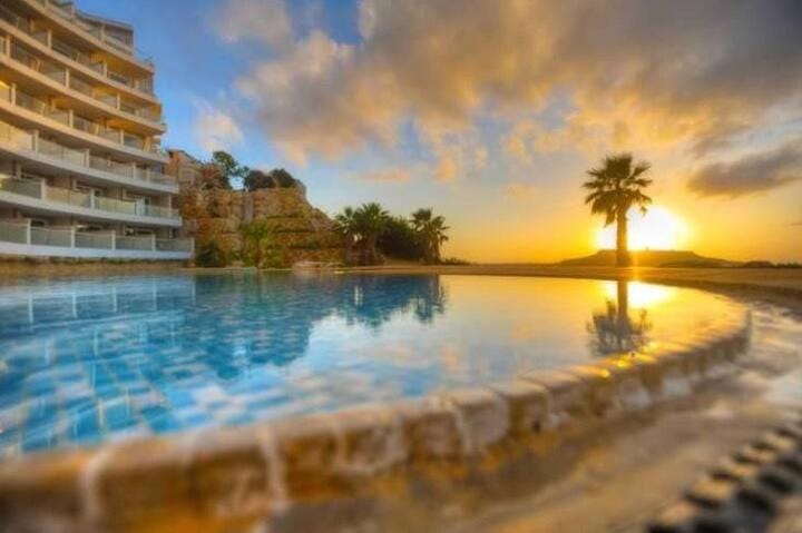 Pool view, Swimming pool, Sunset
