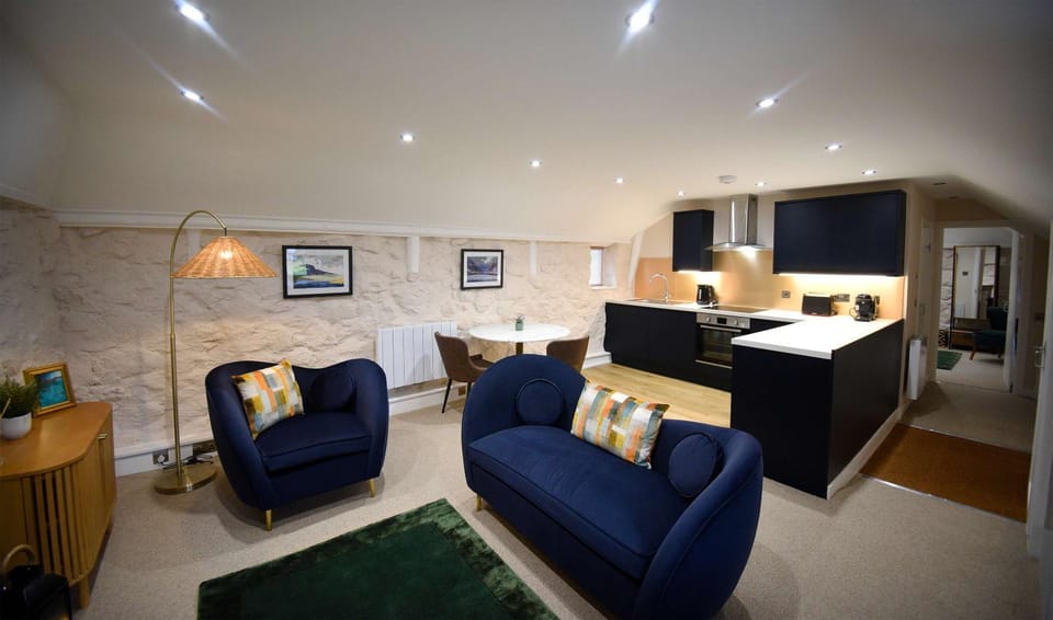 Living room, kitchen