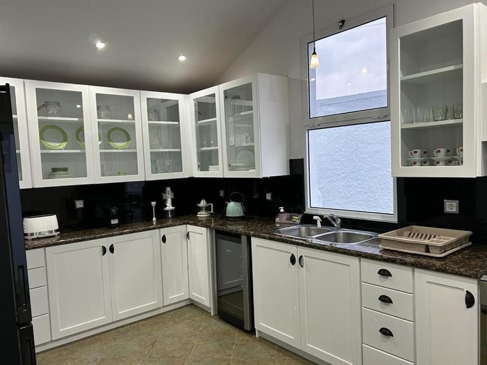 Kitchen or kitchenette, dishwasher, stove