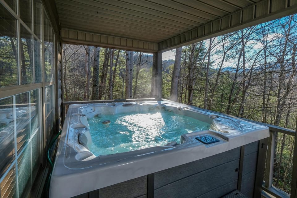 Spring, Day, Natural landscape, Hot Tub, Hot Tub, View (from property/room), View (from property/room), Balcony/Terrace, Balcony/Terrace, Decorative detail, Decorative detail, Pets, Pets, Mountain view, Mountain view, pet friendly, pet friendly