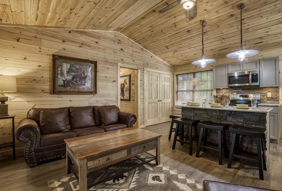 Kitchen or kitchenette, Living room, Decorative detail, Seating area, Dining area, microwave, oven, pet friendly, stove
