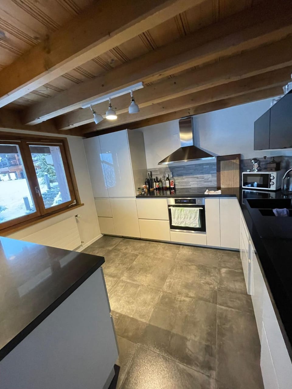 Kitchen or kitchenette, stove, toaster