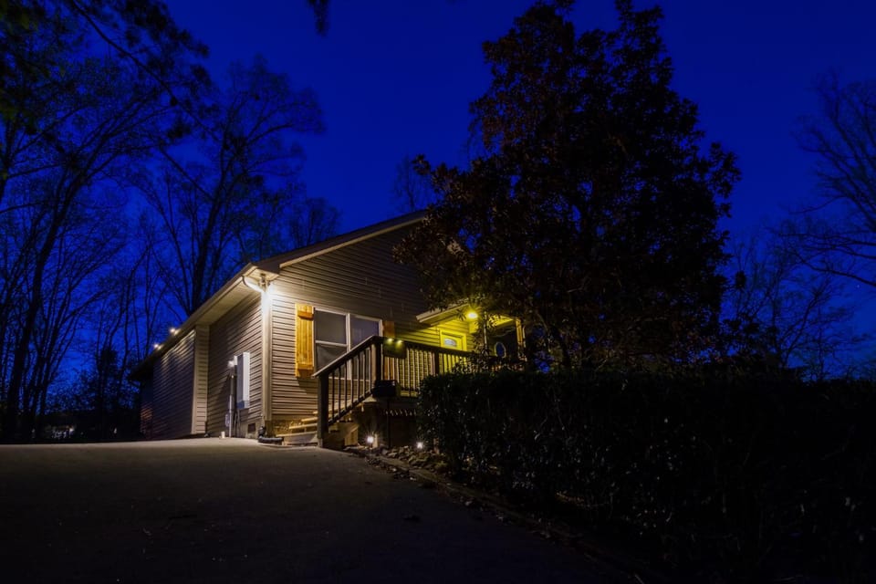 Property building, Facade/entrance, Night, Parking