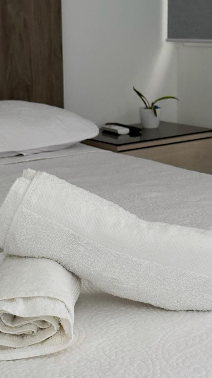 Bed, Photo of the whole room, Bedroom, towels