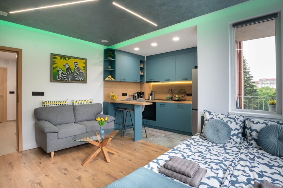 Bed, Kitchen or kitchenette, Living room, Photo of the whole room, Dining area, Bedroom