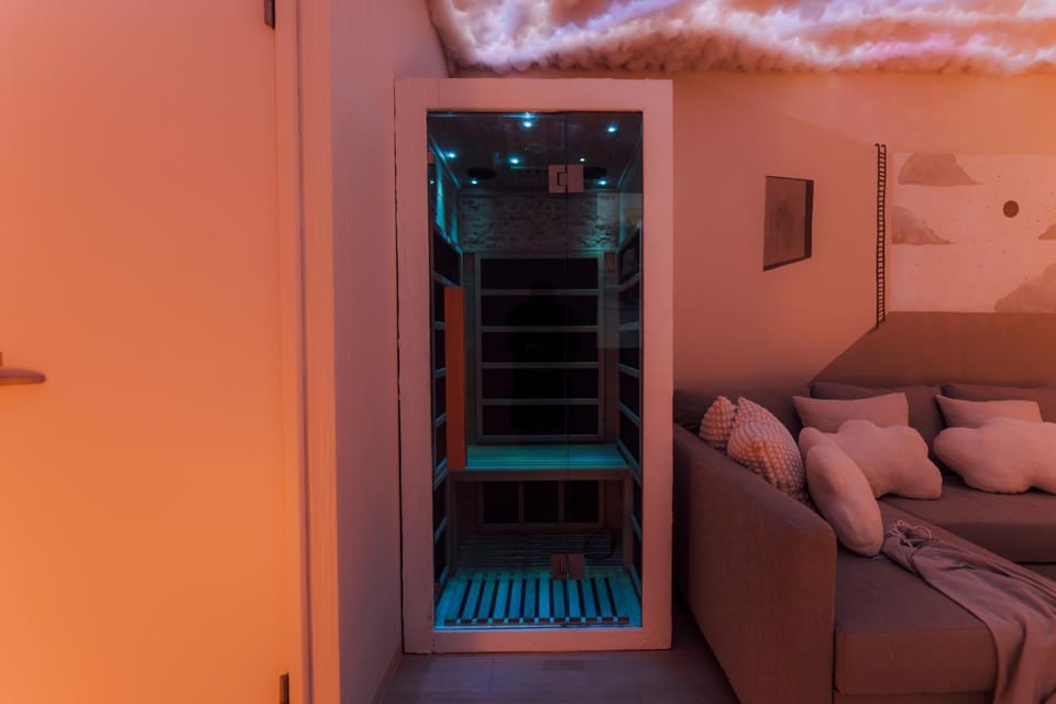 Bed, Sauna, Living room, Photo of the whole room, Bedroom