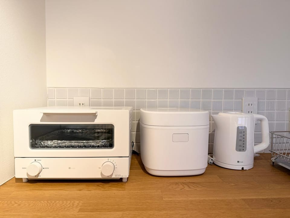 Kitchen or kitchenette, toaster