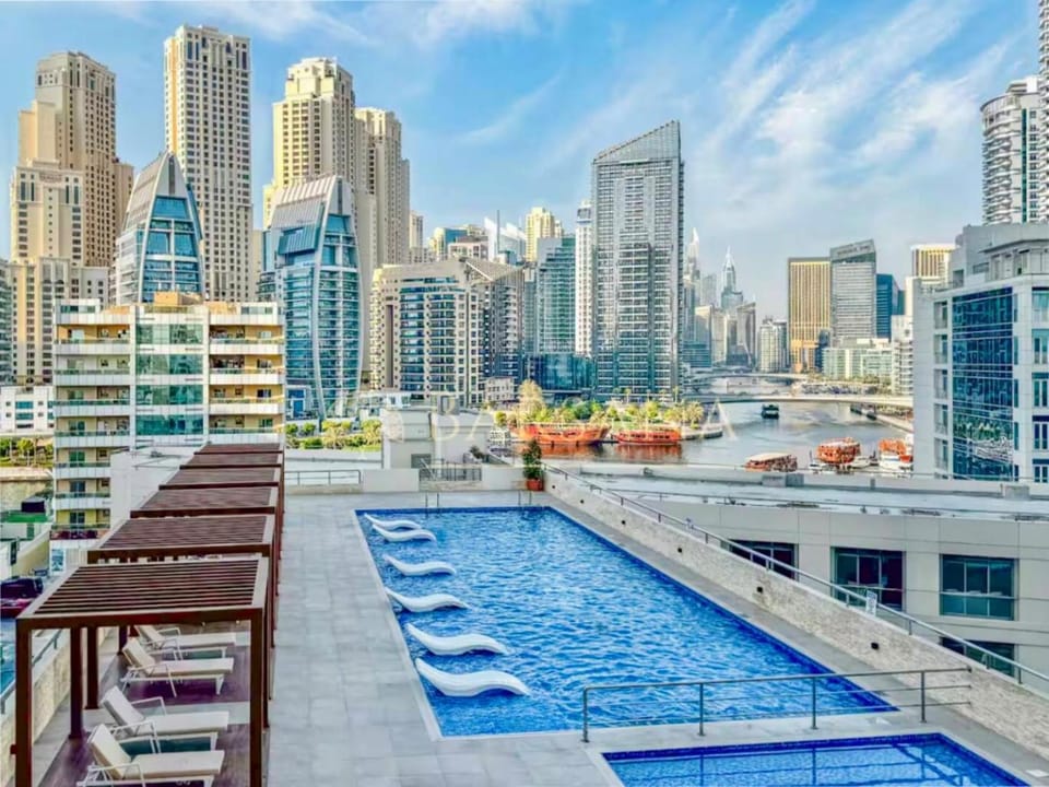 Pool view, Swimming pool, sunbed