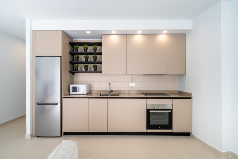 Kitchen or kitchenette, dishwasher, oven, stove, toaster