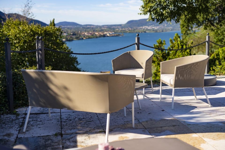 Patio, Natural landscape, Lake view, sunbed