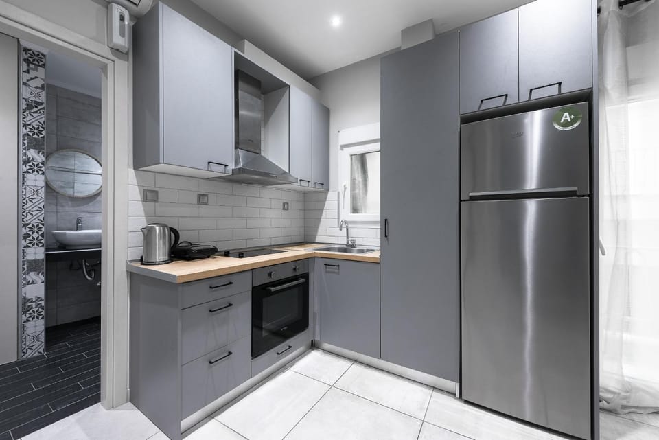 Kitchen or kitchenette, oven, stove
