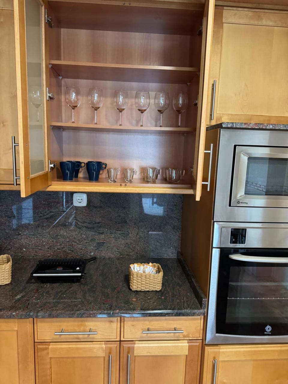 Kitchen or kitchenette, toaster