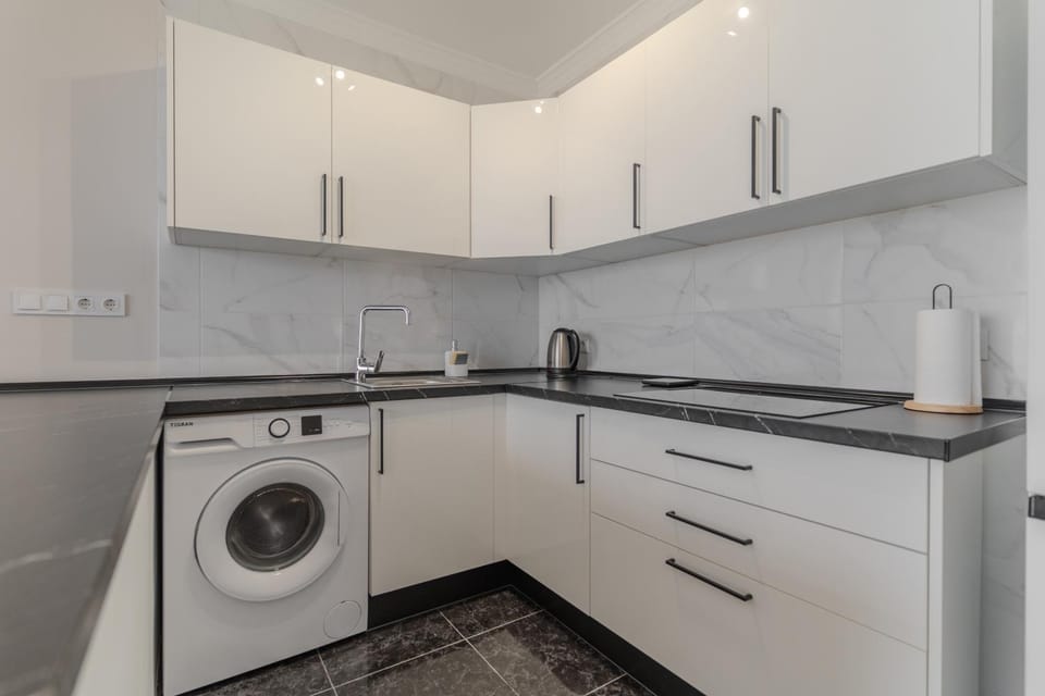 microwave, stove, washing machine
