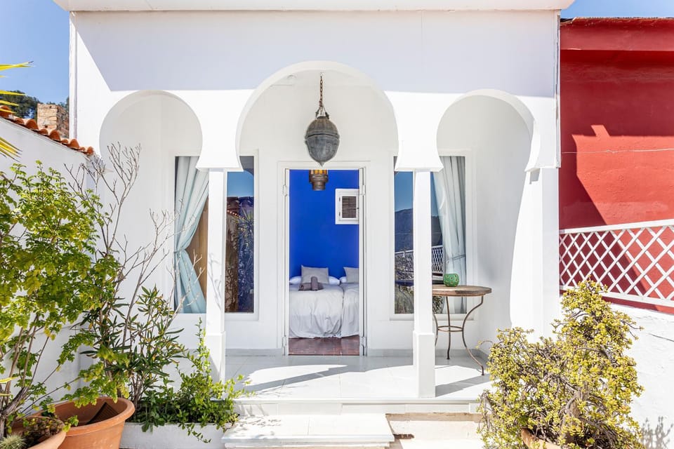 Property building, Patio, Garden, View (from property/room), Bedroom