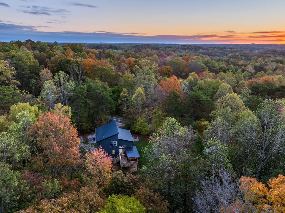 Property building, Spring, Natural landscape, Bird's eye view, Sunrise, Sunset