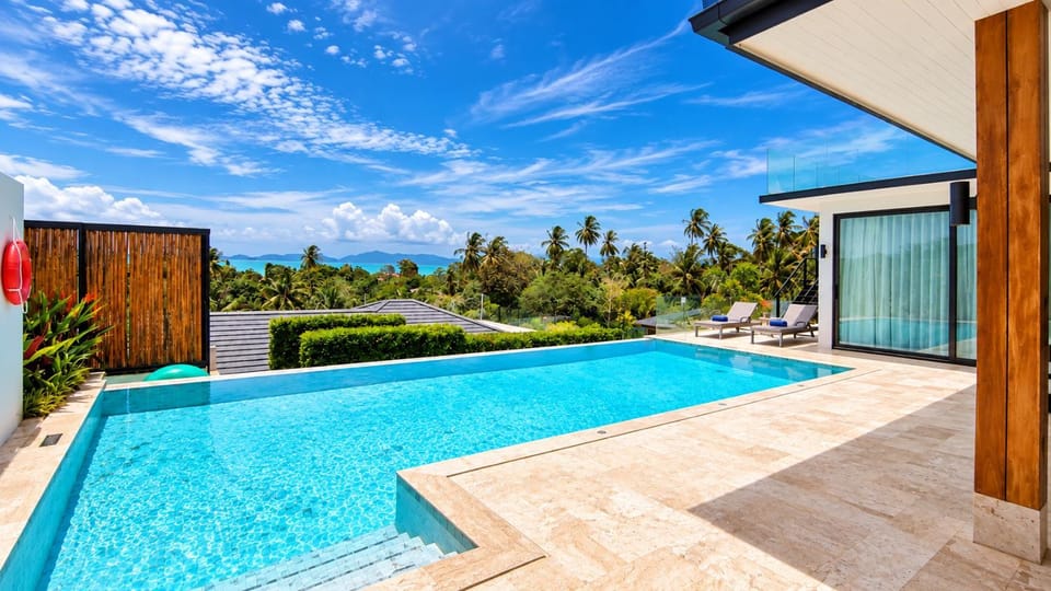 Patio, Natural landscape, Pool view, Swimming pool