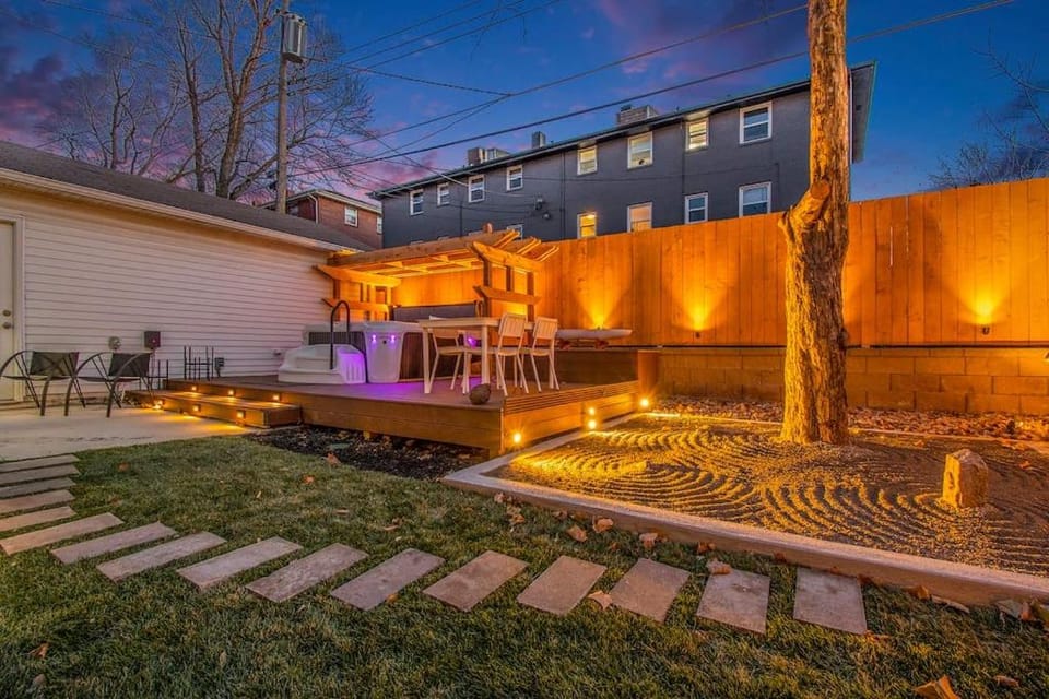 Relaxing Spot with Zen Garden & Year-Round Hot Tub House in Omaha