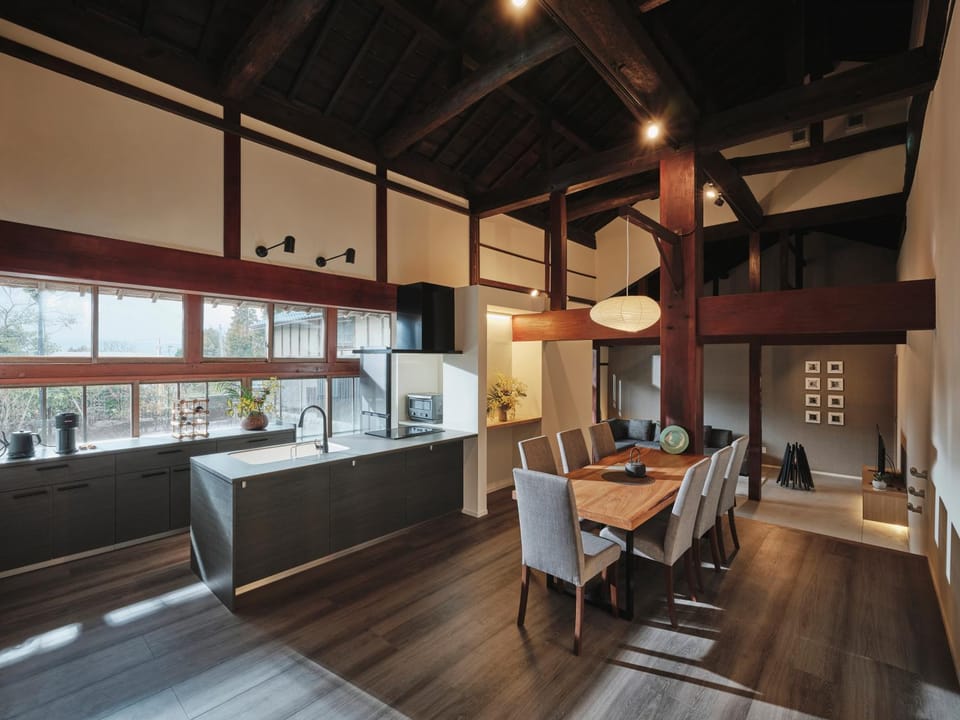 Kitchen or kitchenette, Living room, Dining area
