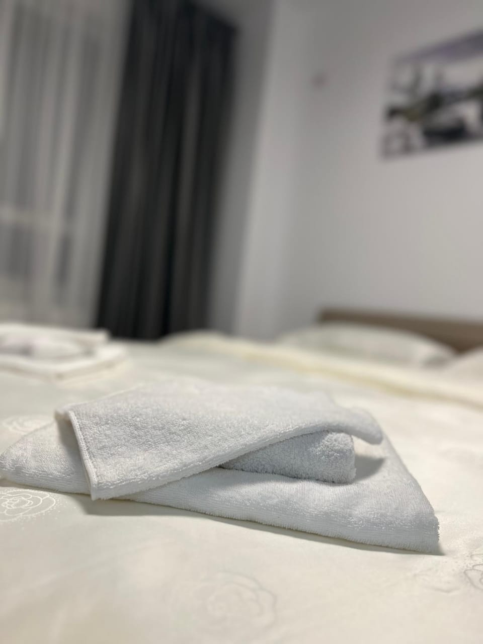 Photo of the whole room, Bedroom, towels