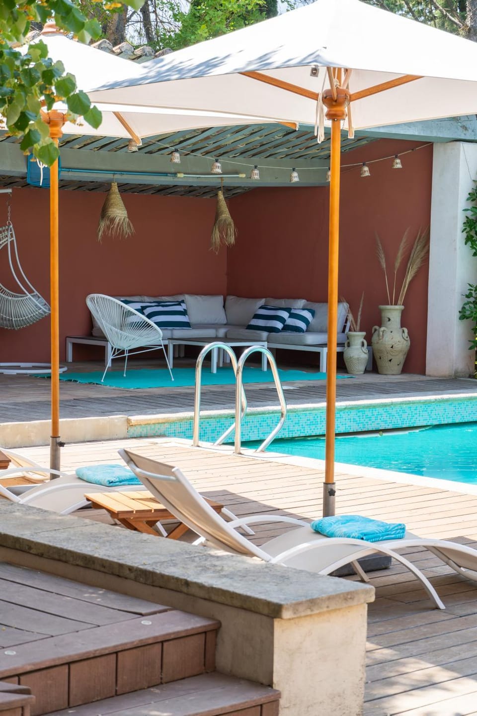 Patio, Pool view, sunbed