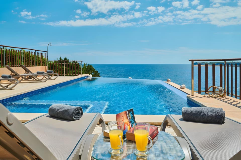 Property building, Living room, Swimming pool