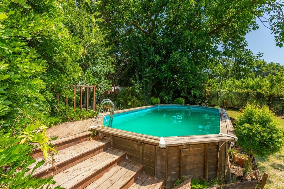 Property building, Living room, Swimming pool