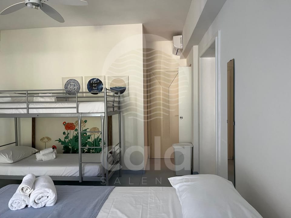 Bed, Photo of the whole room, Bedroom, bunk bed, wardrobe, air conditioner