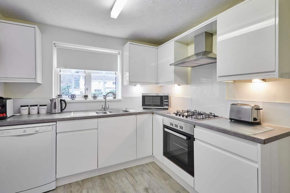 Kitchen or kitchenette, oven, stove, toaster
